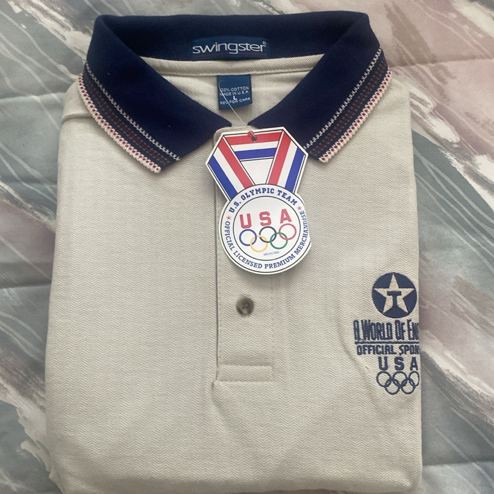 Texaco Vintage and NWT Swingster Polo Olympics 1996 100% cotton L